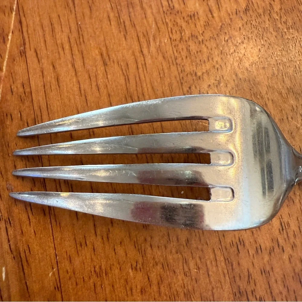 Vintage Art Deco Stainless Salad Fork Replacement Craft Jewelry 7.5” Retro Style